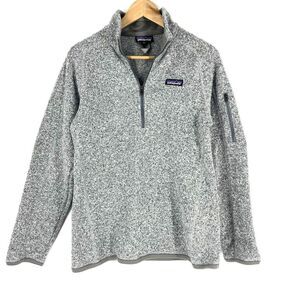 Patagonia Better Sweater Size Medium Birch White Gray Half 1/4 Zip Fleece Jacket